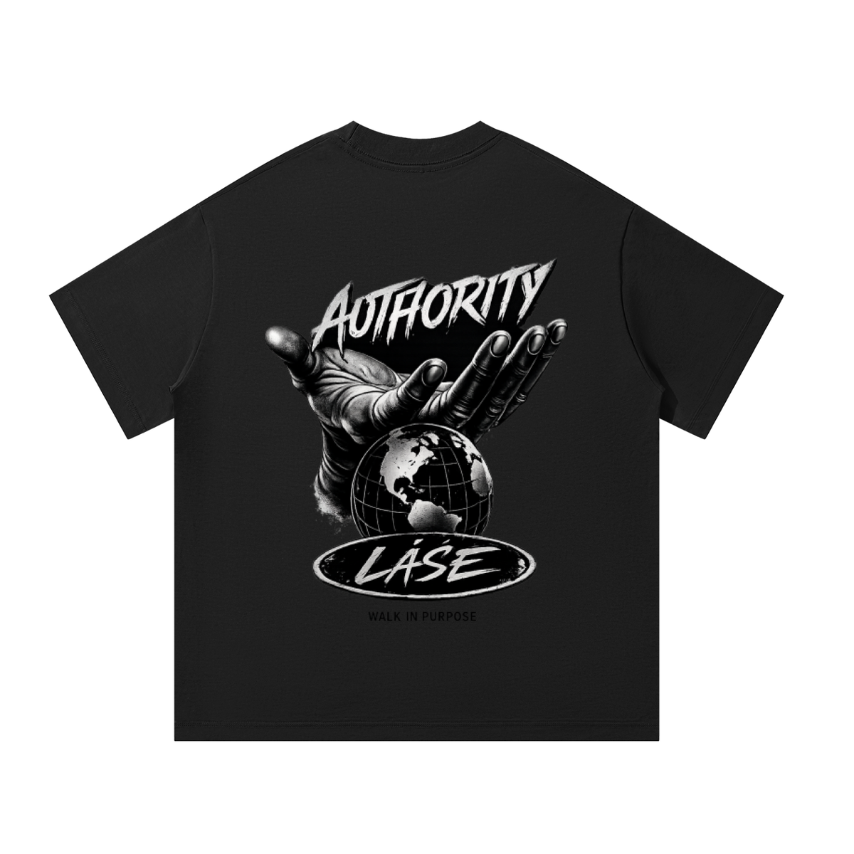 LAŚE Oversized Tee — Black